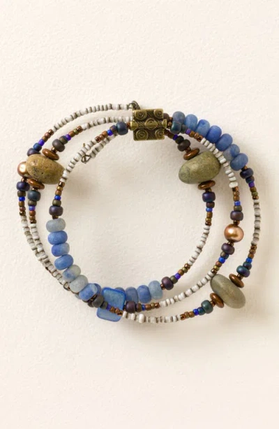 Uncommon Goods Tumbled Blue Ocean Spiral Bracelet By Iris Designs