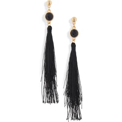 Uncommon James By Kristin Cavallari Strawberry Fields Jasper Tassel Earrings In Black