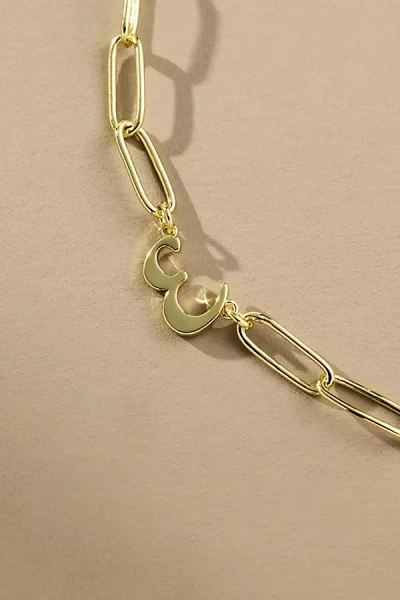 Uncommon James Cursive Initial Monogram Necklace In Gold