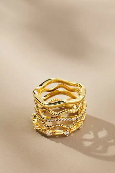 Uncommon James Vintage Layered Rings, Set Of 5 In Gold