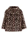 Uncommon Leopard-print Wide-collar Coat In Animal Print