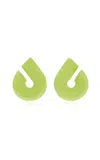 Uncommon Matters Clip Carved Wood Earrings In Green