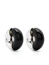 Uncommon Matters Status Two-tone Hoop Earrings In Silver