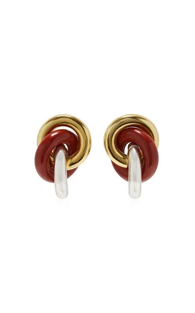 Uncommon Matters Tendril Jasper; Gold-plated Earrings