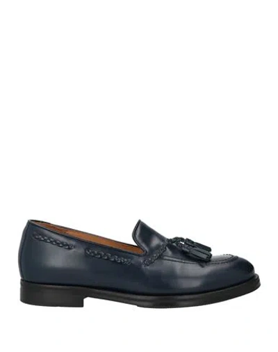 Unconventional Royal Man Loafers Navy Blue Size 9 Leather In Black
