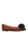 Unconventional Royal Woman Ballet Flats Brown Size 8 Soft Leather In Brown