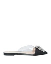 Unconventional Royal Woman Mules & Clogs Black Size 7 Textile Fibers, Pvc - Polyvinyl Chloride