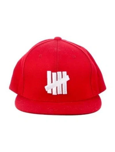 Pre-owned Undefeated Embroidered Canvas Snapback Hat In Red