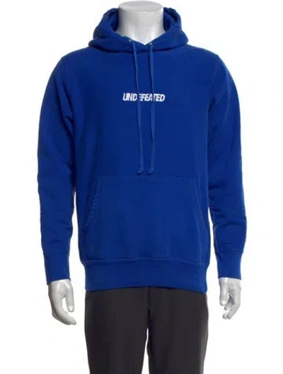 Pre-owned Undefeated Graphic Print Crew Neck Hoodie In Blue