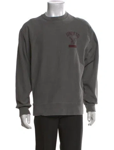Pre-owned Undefeated Graphic Print Crew Neck Sweatshirt In Grey