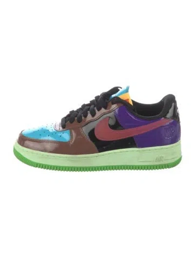Pre-owned Undefeated Patent Leather Colorblock Pattern Athletic Sneakers In Green