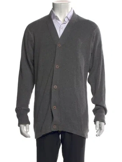 Pre-owned Undefeated V-neck Long Sleeve Cardigan In Gray