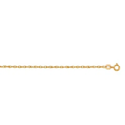 Undefined Jewelry Men's 14k Gold Diamond Cut Carded Rope Chain Necklace - Medium