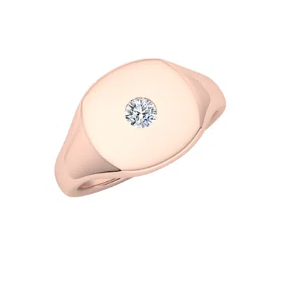 Undefined Jewelry Men's 14k Gold Signet Ring With Diamond Rose Gold In Pink
