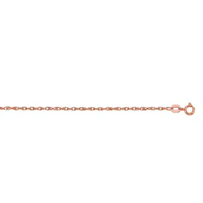 Undefined Jewelry Men's 14k Rose Gold Diamond Cut Carded Rope Chain Necklace Rose Gold
