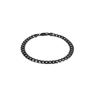 Undefined Jewelry Men's Black Ruthenium Finish Flat Curb Chain Bracelet