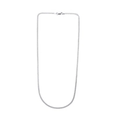 Undefined Jewelry Men's Classic Flat Curb Chain Necklace Choker In Gray