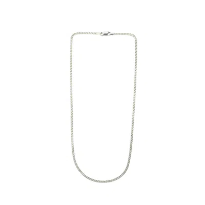 Undefined Jewelry Men's Silver Classic Flat Curb Chain Necklace Long