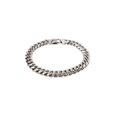 Undefined Jewelry Men's Silver Diamond Cut Chain Bracelet 9.2mm