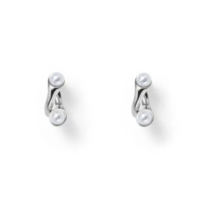 Undefined Jewelry Men's Silver Dragon Tooth Earrings