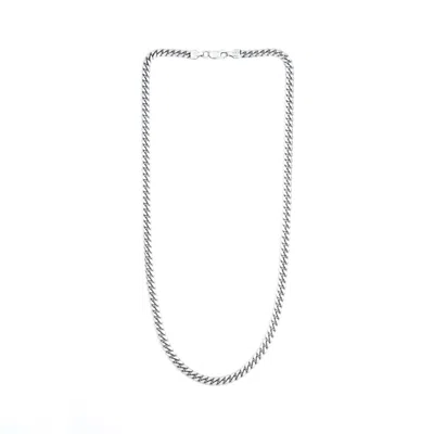 Undefined Jewelry Men's Silver Italian Made 5mm Miami Curb Chain Necklace Short