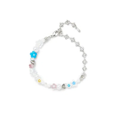 Undefined Jewelry Men's White / Blue / Silver Cotton Candy Bracelet_m Mmrz In Multi