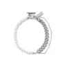 Undefined Jewelry Men's White / Silver Pearl & Chain Layered Bracelet White_m Mmrz In Multi