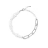 Undefined Jewelry Men's White / Silver Silver Pearl Clip Chain Mix Bracelet Mmrz In Multi