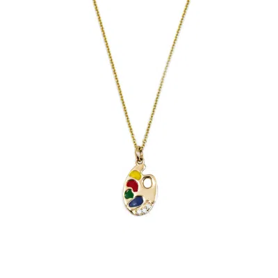 Undefined Jewelry Women's 14k Gold Painters Palette Pendant In Yellow
