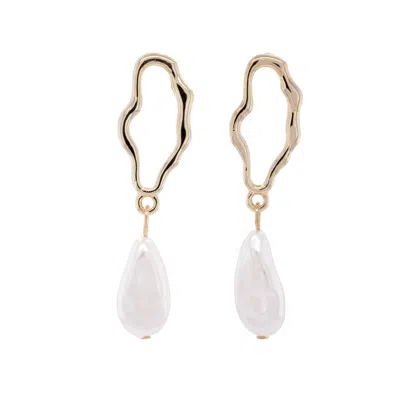 Undefined Jewelry Women's Gold & Pearl Drop Earring