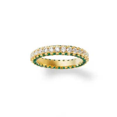 Undefined Jewelry Women's Gold / Green Mystic Gold & Green Tennis Ring In Multi