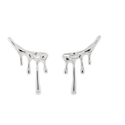 Undefined Jewelry Women's Silver Drip Earrings