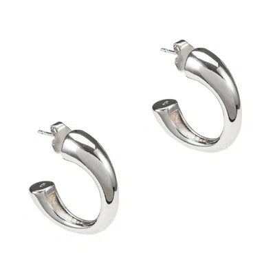 Undefined Jewelry Women's Silver Semi Hoop Earring
