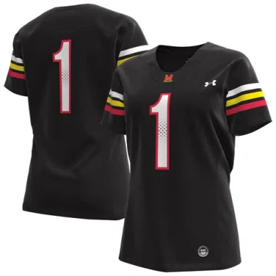 Under Armour #1 Black Maryland Terrapins Replica Football Jersey