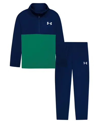 Under Armour Kids' 2t-7 Long-sleeve Top And Jogger Pants, 2-piece Set In Black Out Navy