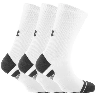 Under Armour 3 Pack Tech Crew Socks White