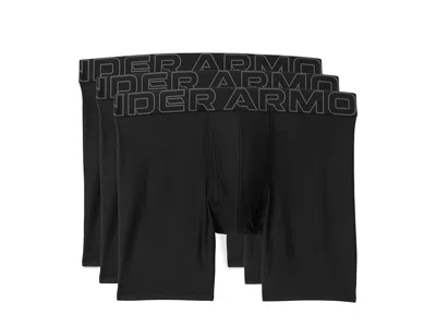 Under Armour 3-pack Performance Tech Mesh Solid 6 Boxer Briefs In Black