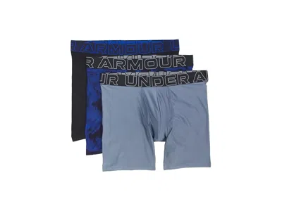 Under Armour 3-pack Performance Tech Print 6 Boxer Briefs In Gray