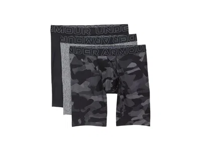 Under Armour 3-pack Performance Tech Print 9 Boxer Briefs In Black