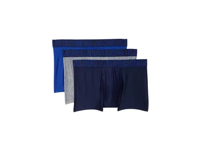 Under Armour 3-pack Performance Tech Solid 3 Boxer Briefs In Purple
