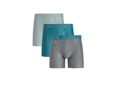 Under Armour 3-pack Performance Tech Solid 6 Boxer Briefs Men's Underwear Enamel Blue: Lg In Multi