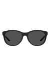 Under Armour 57mm Gradient Polarized Rectangular Sunglasses In Black