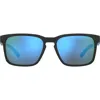 Under Armour 57mm Rectangular Sunglasses In Matte Black Blue/multilayer