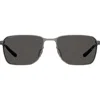 Under Armour 58mm Rectangular Sunglasses In Ruthenium/grey Polar