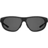Under Armour 59mm Gradient Polarized Rectangular Sunglasses In Black