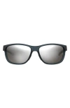 Under Armour 61mm Gradient Polarized Rectangular Sunglasses In Matte Black Crystal