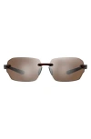 Under Armour 71mm Rectangular Wraparound Sunglasses In Brown