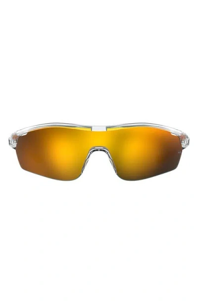 Under Armour 99mm Mirrored Shield Sport Sunglasses In Yellow