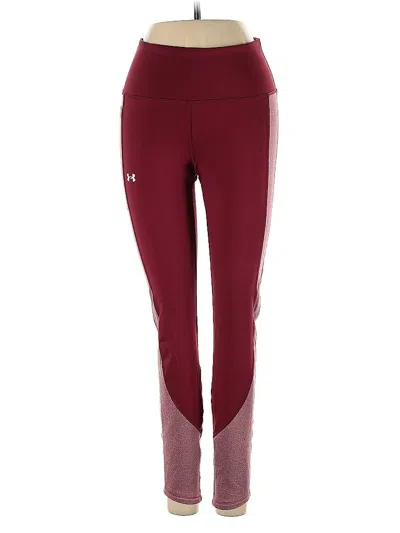 Pre-owned Under Armour Active Pants In Burgundy