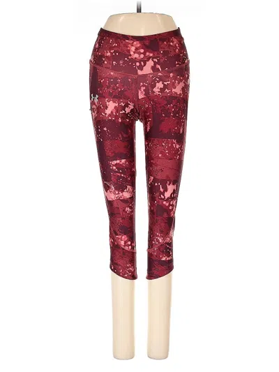Pre-owned Under Armour Active Pants In Burgundy